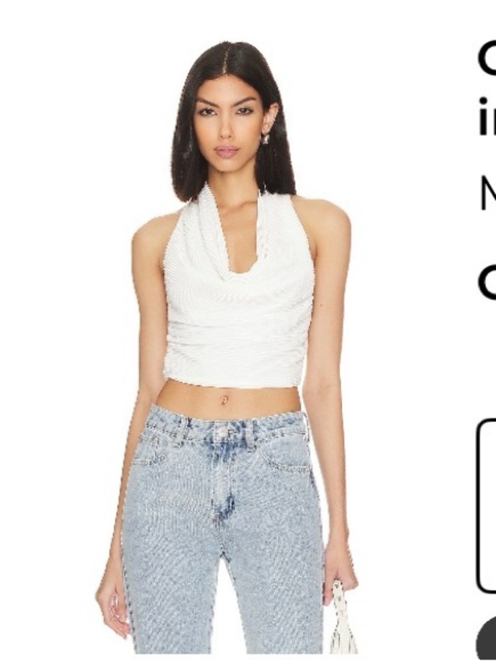 Pleated Cream Halter Crop Top - more to come